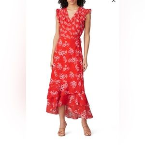 Allsaints red wrap dress